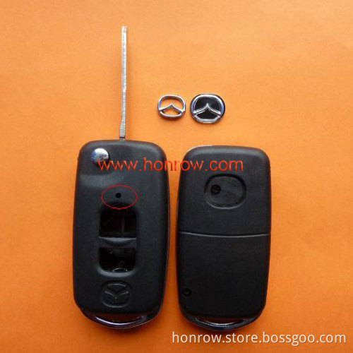 Hot sale products--Mazda 2 button Modified flip remote key blank (with a small hole )